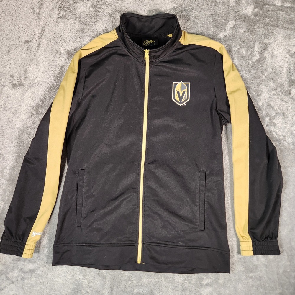 Circe Vegas Golden Knights Track Jacket Mens Small Black Gold Excellent NHL Fan